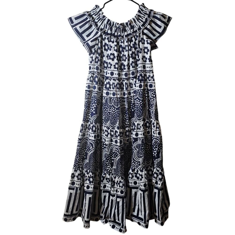 Trina Turk Maxi Dress Womens Small Off Shoulder Floral Vacation Cruise Organic - Picture 3 of 14